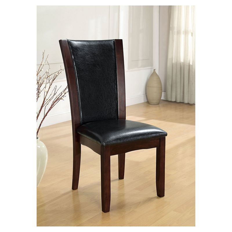 Set of 2 Canbride Black Leatherette Side Chair Dark Cherry/Brown - HOMES: Inside + Out