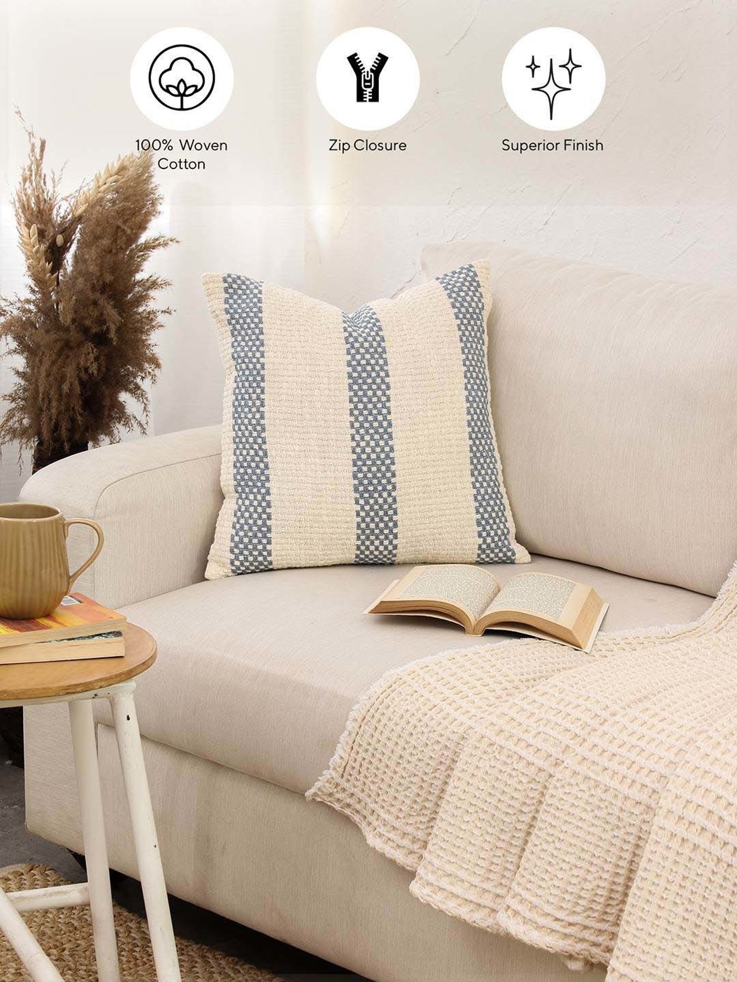 Swayam Multicolor Cotton 40 cm x 40 cm Cushion Covers - Set of 2