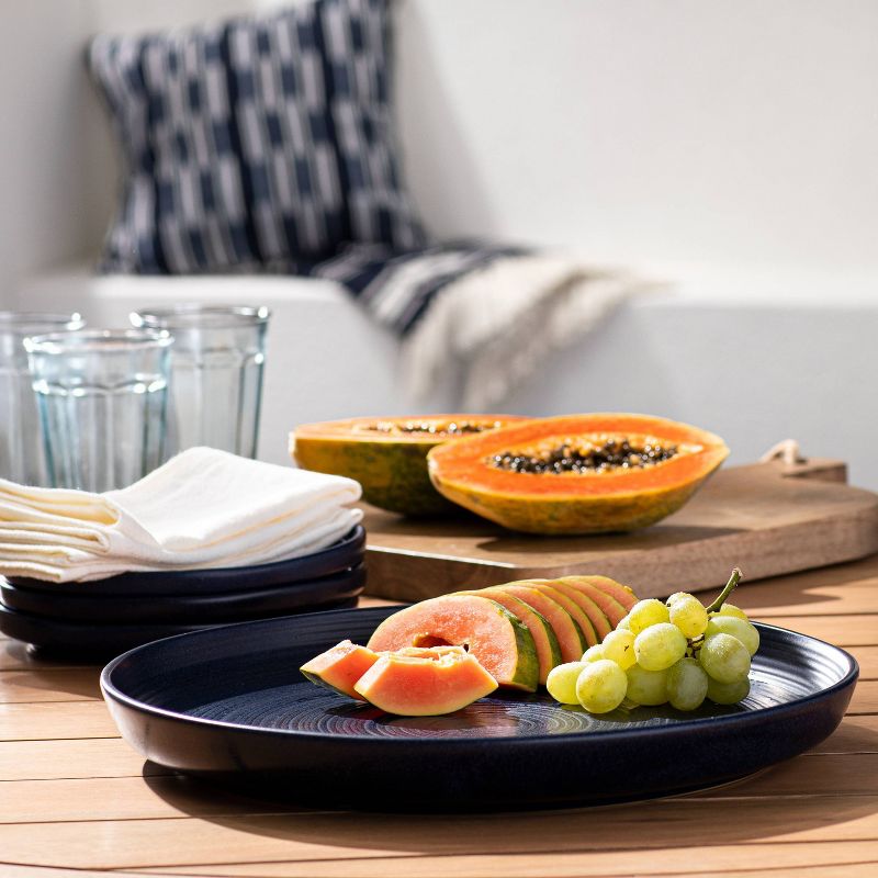 15" Stoneware Round Serving Platter Blue - Threshold™ designed with Studio McGee