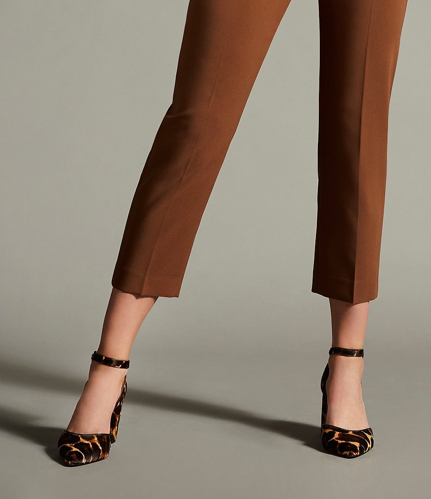 Alex Marie Genevie Leopard Two 2 Piece Block Heel Pumps