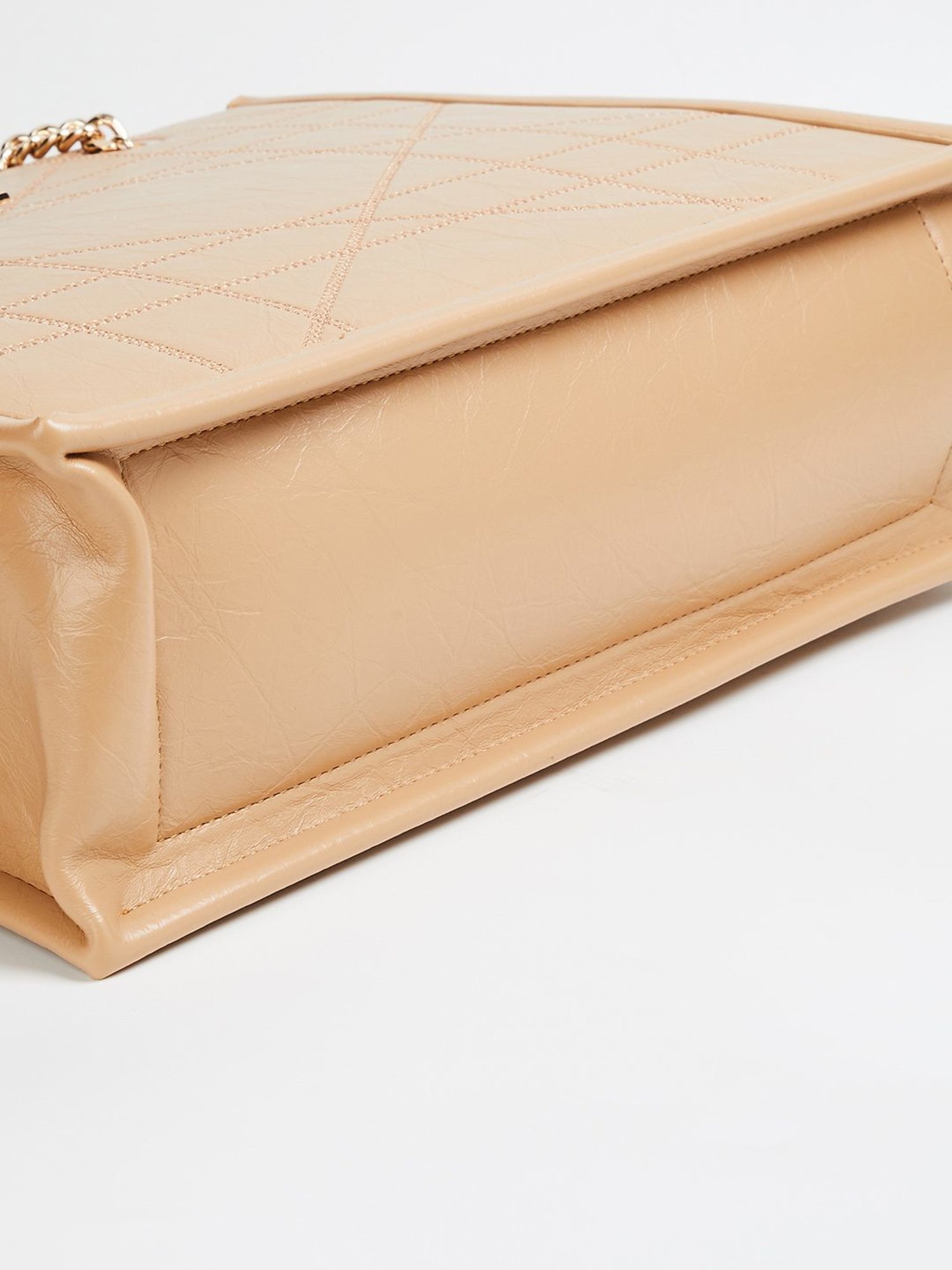 Elle Beige Textured Shoulder Bag