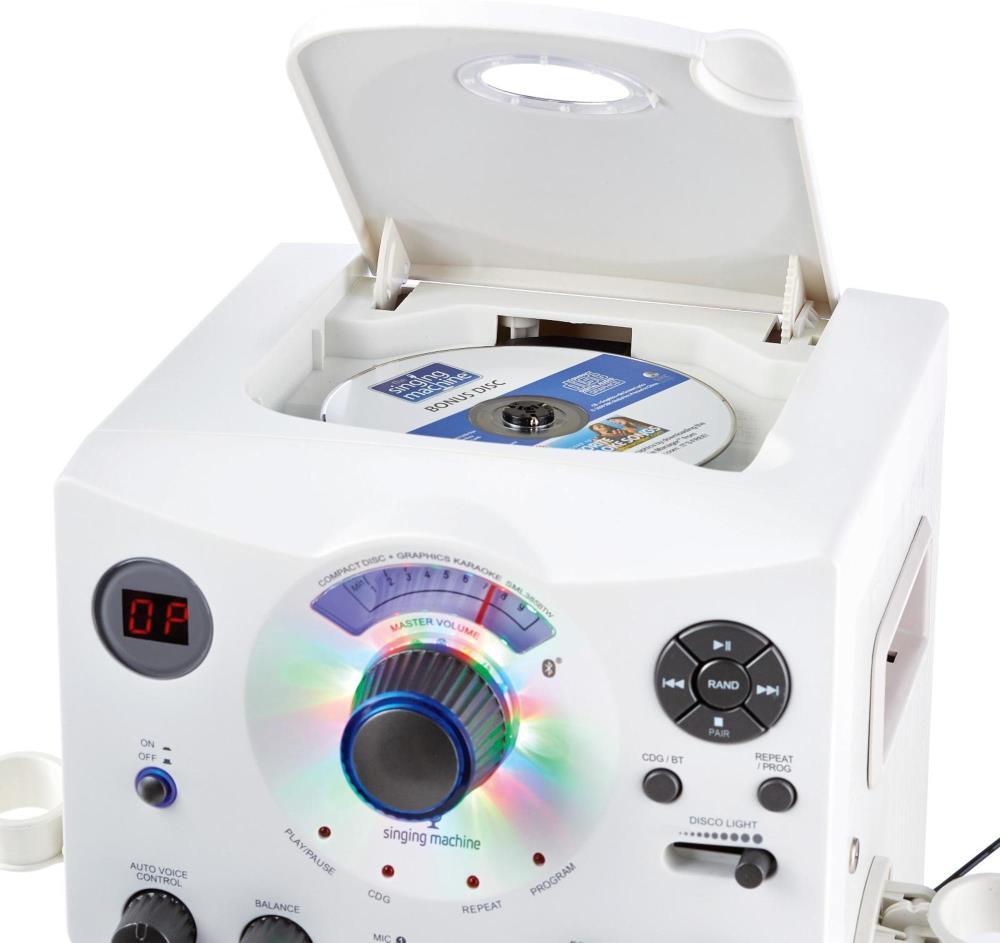 The Singing Machine(R) Sml385btw Bluetooth(R) Karaoke System With Led Disco Lights & Microphone (White)  15.80In. X 11.1