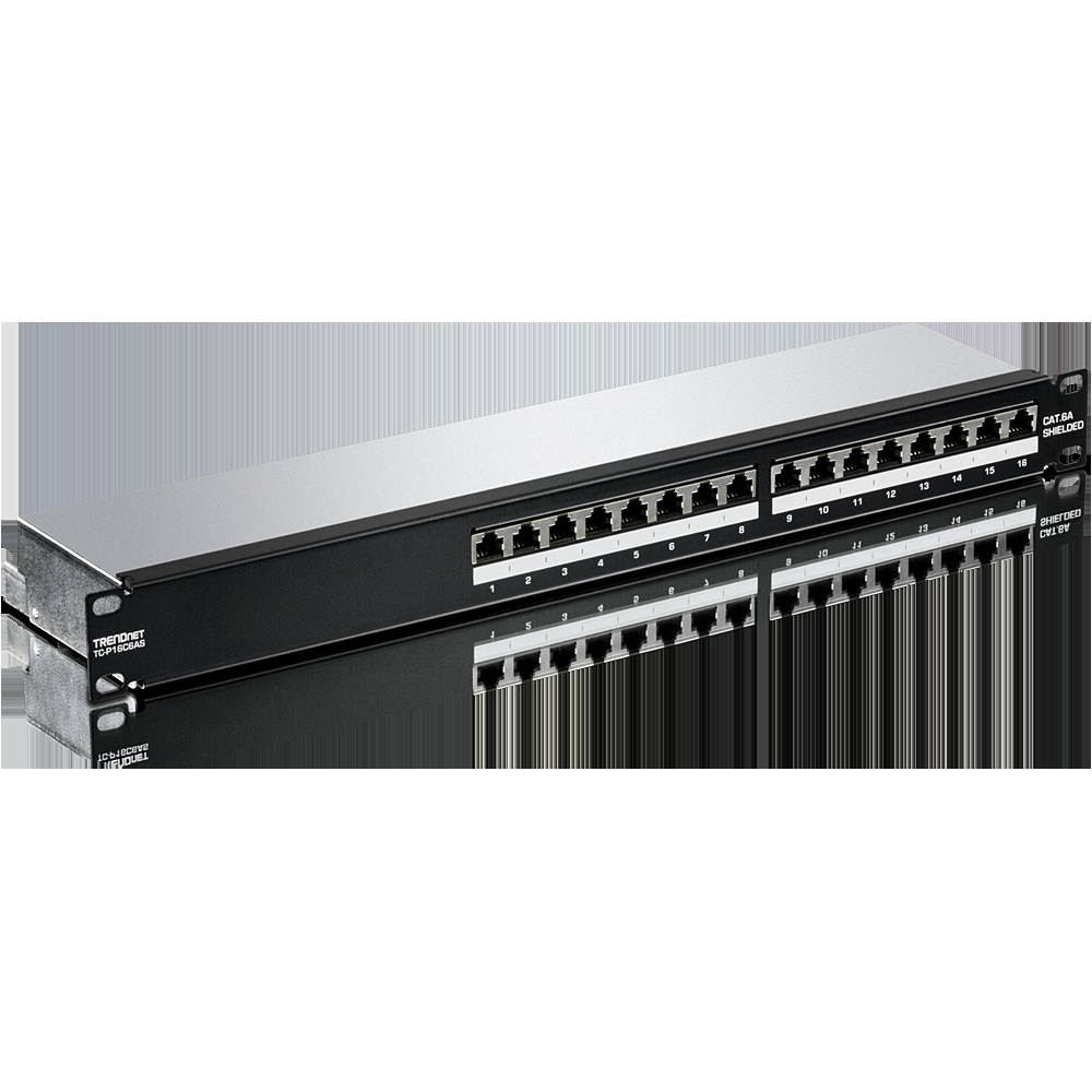 TRENDnet TC-P16C6AS (V1.0R) 16-Port Cat6A Shielded 1U Patch Panel