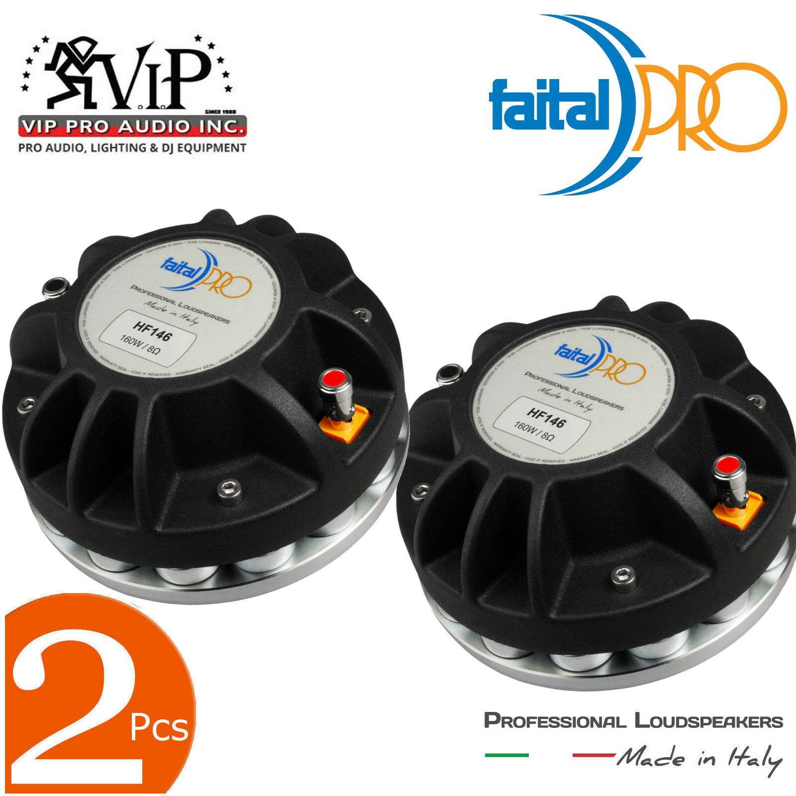 2pcs FAITAL PRO HF146 1.4" Neodymium Tweeter Compression Horn Driver 16 Ohm 160W