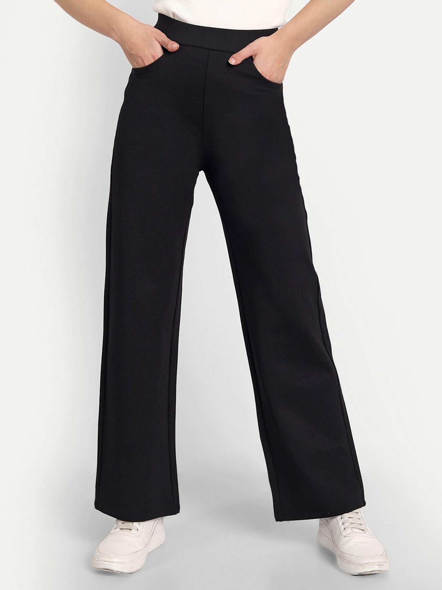 Broadstar Black Relaxed Fit High Rise Pants