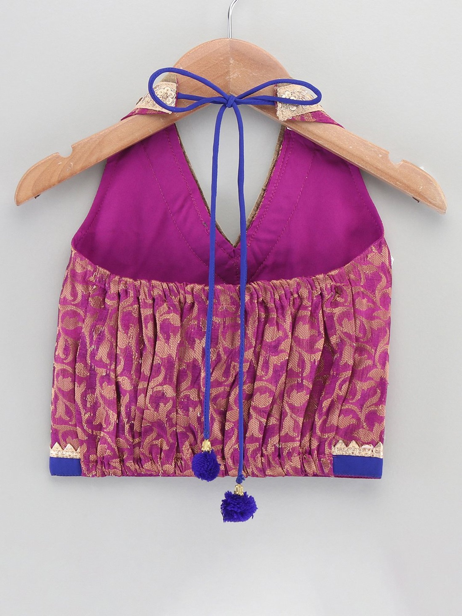 TWISHA Kids Magenta & Orange Self Design Top with Dhoti