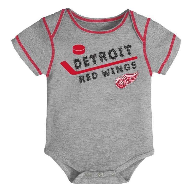 NHL Detroit Red Wings Baby Boys' Game Winner Bodysuit Set 3pk - 0-3M