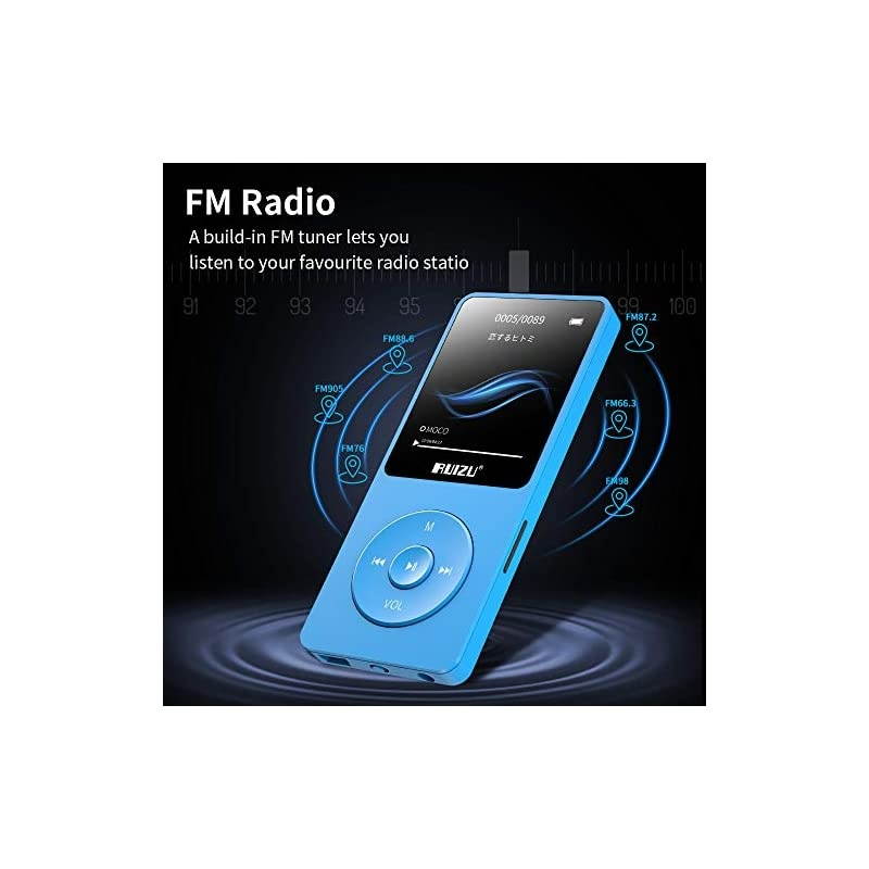 Mp3 Player, X02 Ultra Slim Music Player,Long Battery Life Mp3 with FM Radio, Voice Recorder, Video Play, Text Reading, 80 Hours Playback and Expandable Up to 128 GB (Blue)