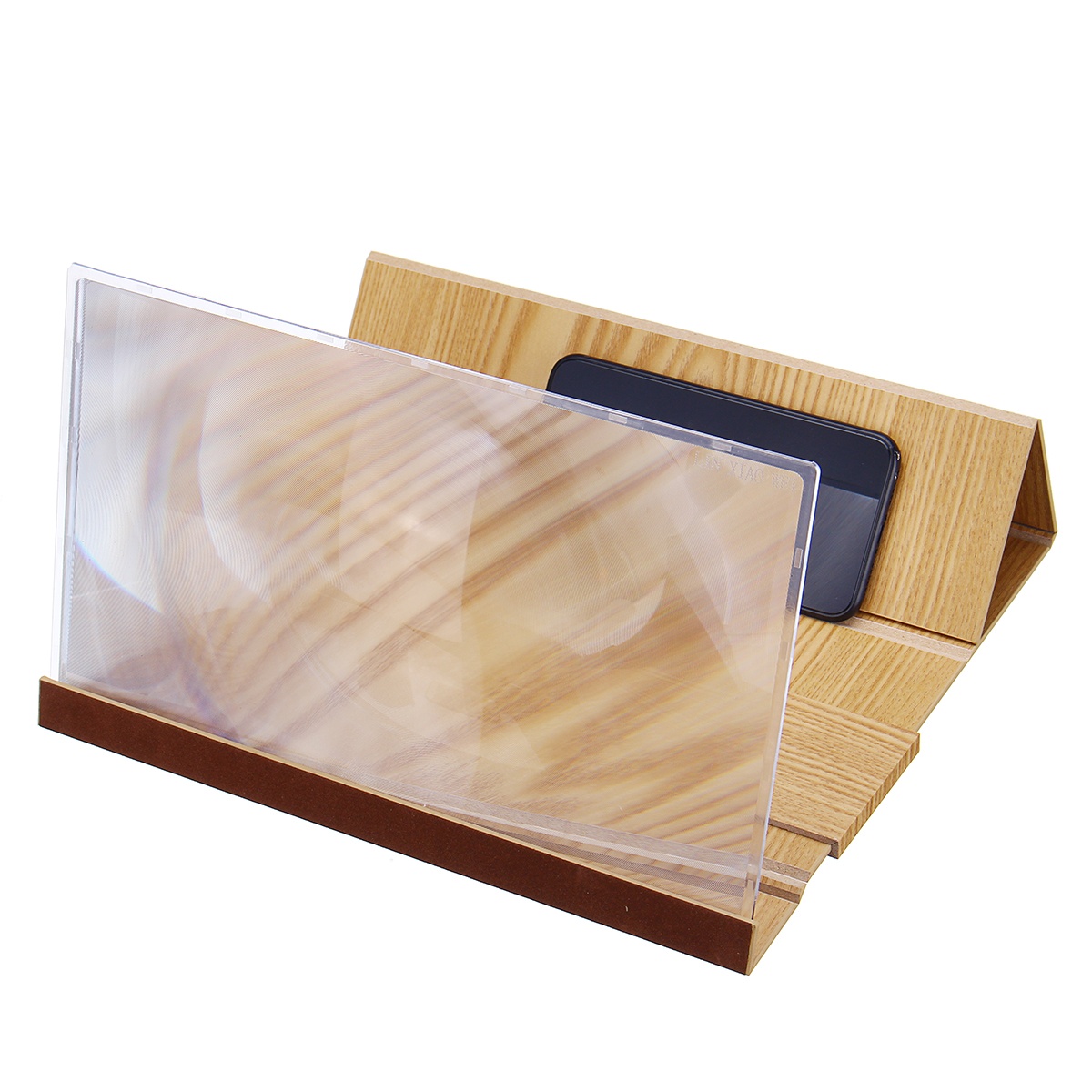 14" Wood 3D HD Phone Screen Magnifier Video Movie Amplifier For Smart Phone iPhone Samsung Huawei Xiaomi White