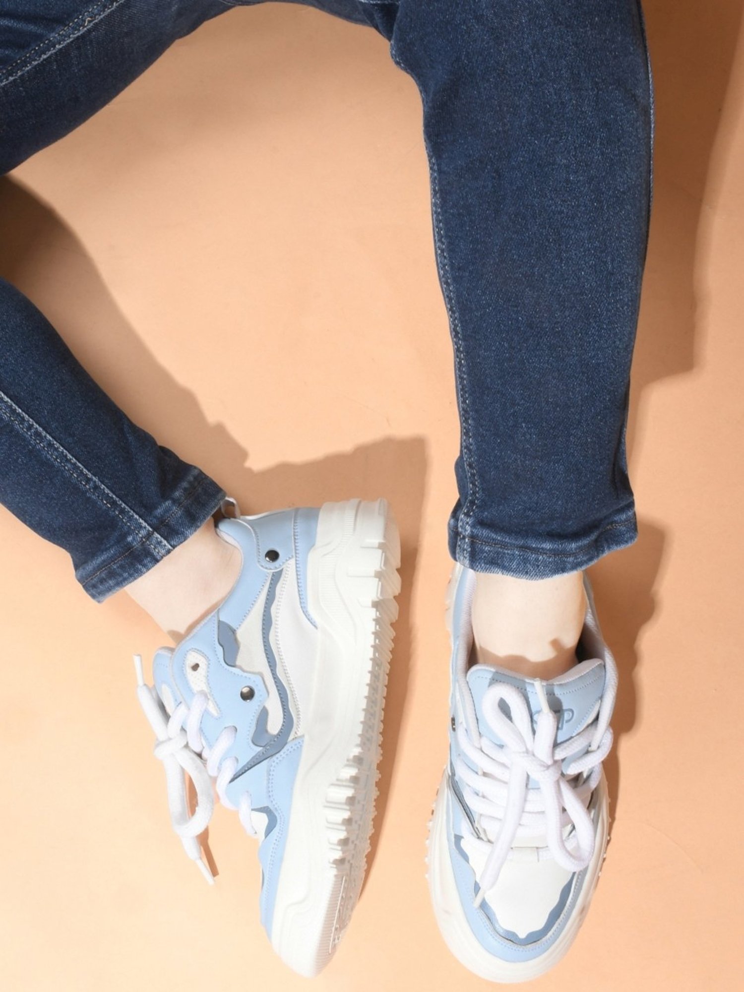 The White Pole Men's Blue Casual Sneakers