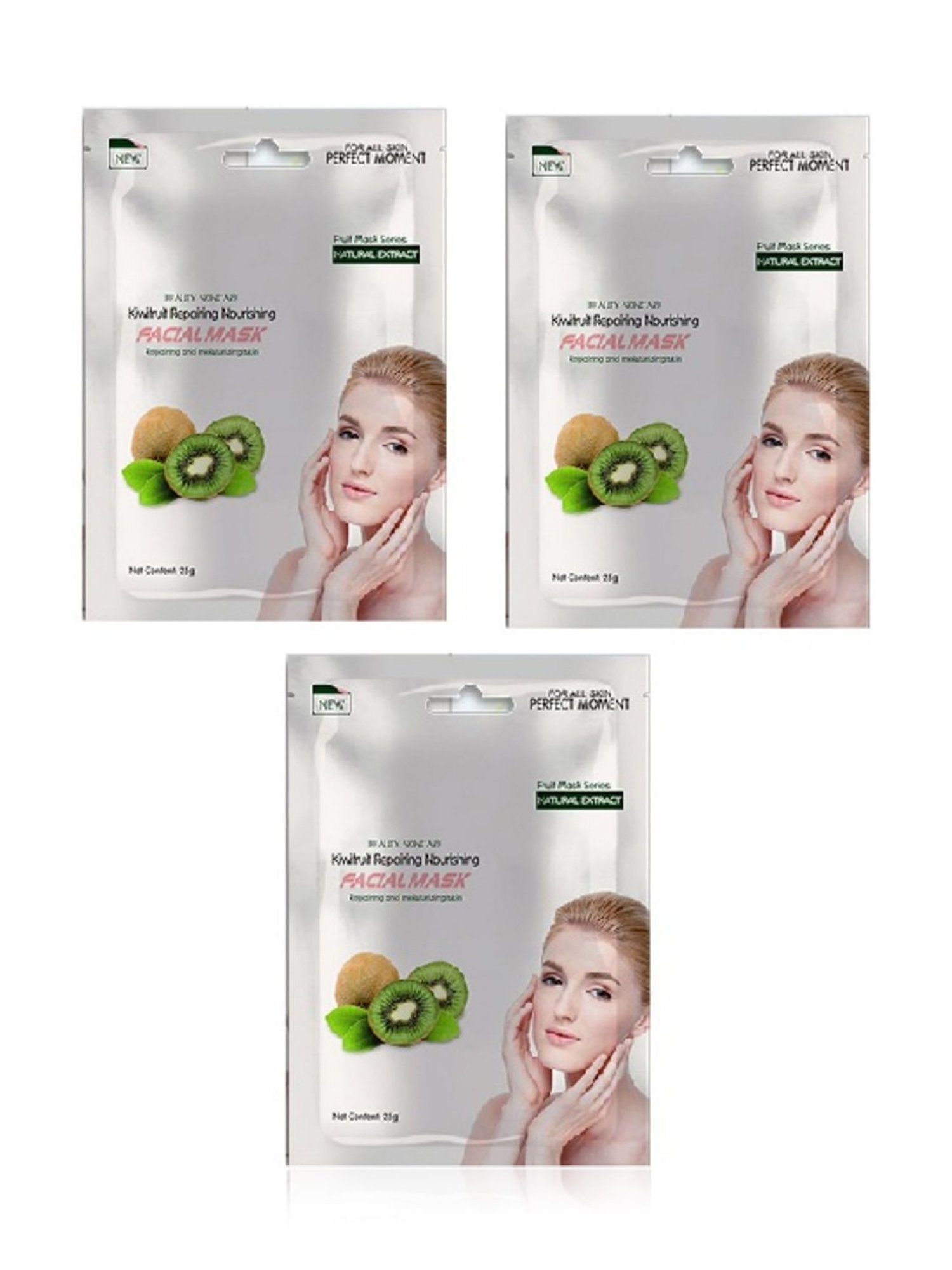 MONDSUB Kiwifruit Repairing Facial Sheet Mask (Pack of 3) - 25 gm Each