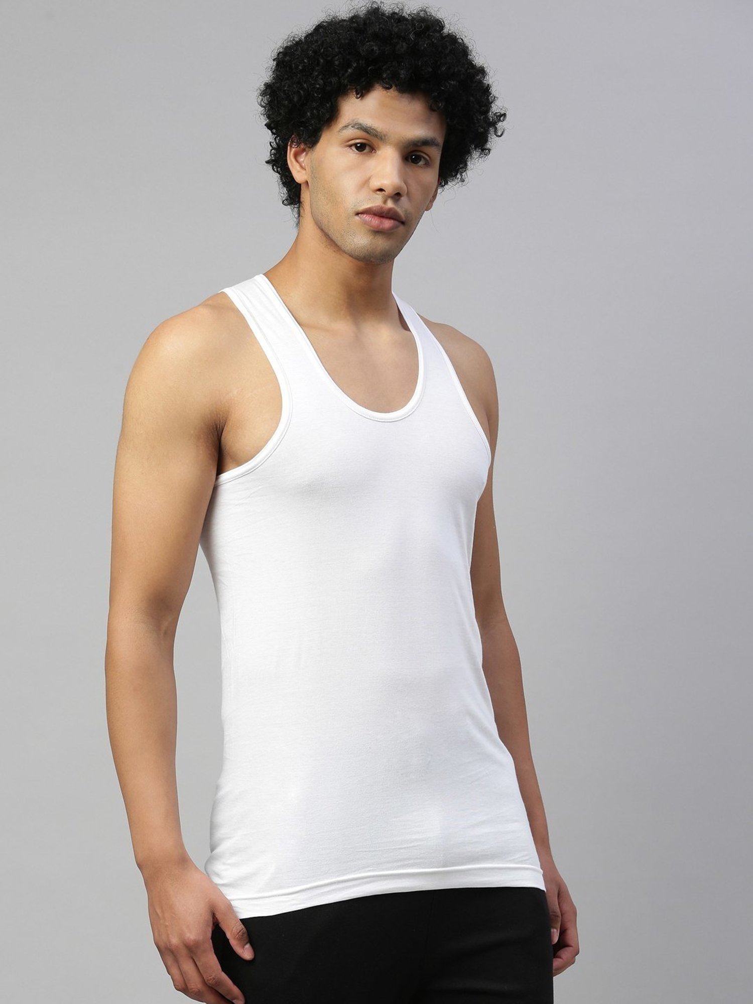 Dixcy Scott Maximus White Cotton Regular Fit Vest - Pack Of 3