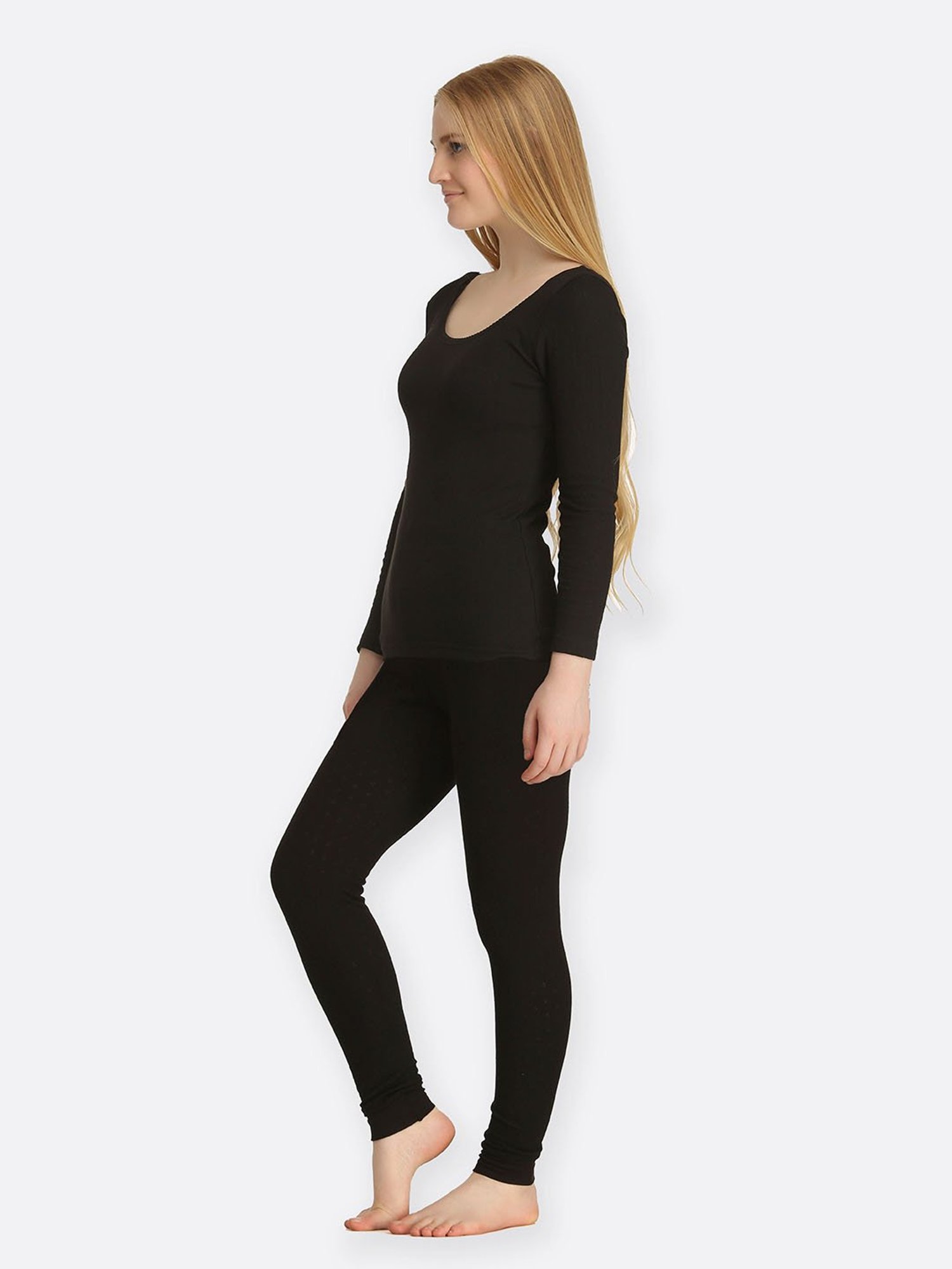 Kanvin Black Thermal Top With Tights
