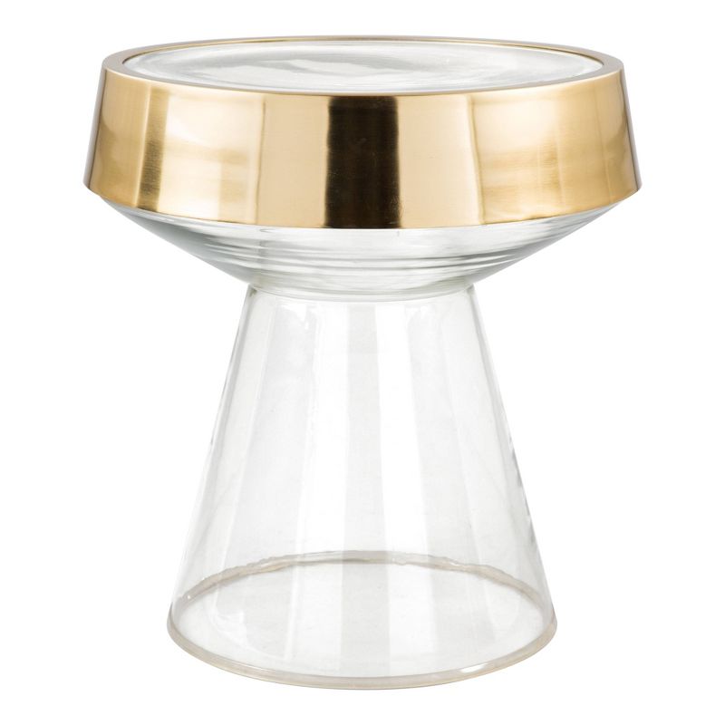 Shaw Side Table Clear/Gold - ZM Home