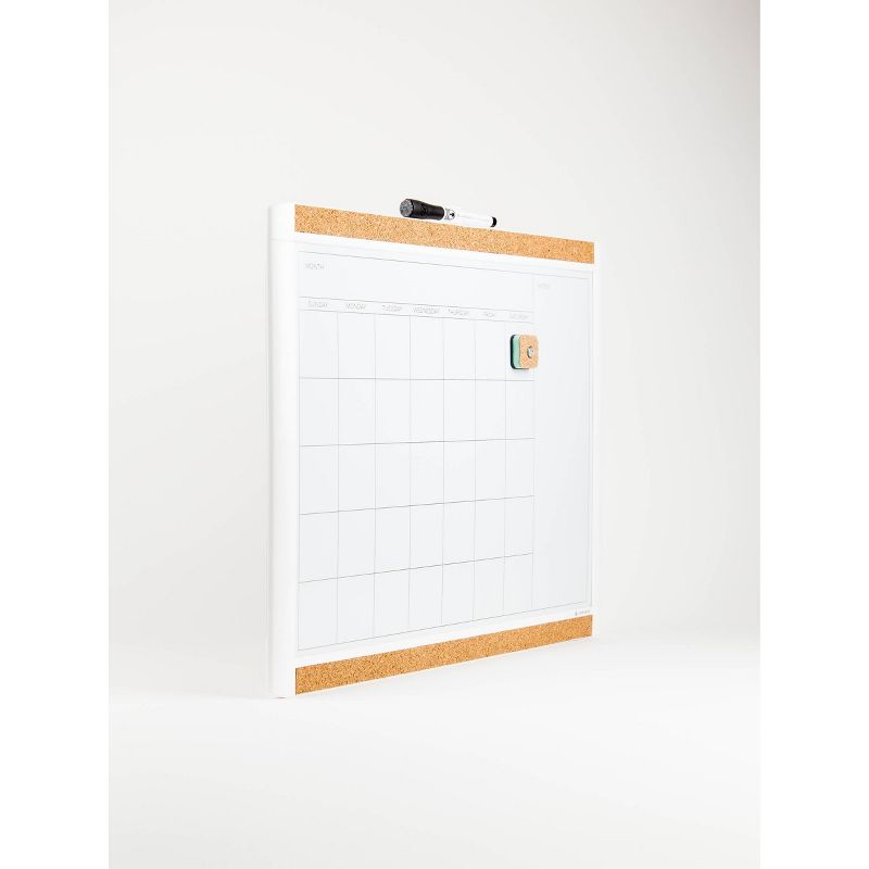 U Brands 20"x16" PINIT Magnetic Dry Erase Calendar Board