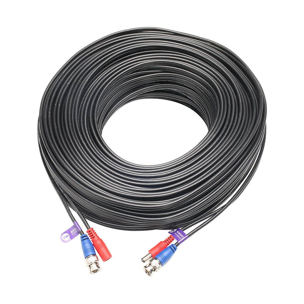 Loocam 200ft Extension Cord HD BNC Video Power Mini RG59 Cable for CCTV Camera DVR Security System BNC Video and DC Power Extension Cable Wire(60M)