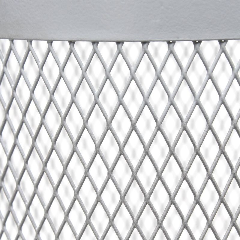 Mesh Cylindrical Steel Table Lamp Gray - Simple Designs