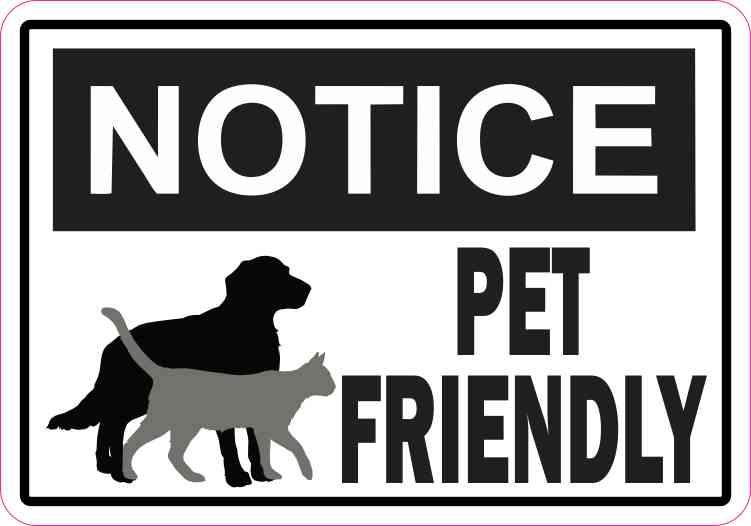 StickerTalk Symbol Notice Pet Friendly Magnet, 5 inches by 3.5 inches