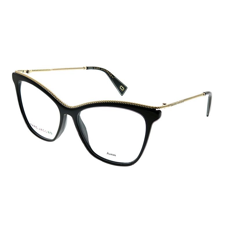Marc Jacobs  807 Womens Cat-Eye Eyeglasses Black And Gold 54mm