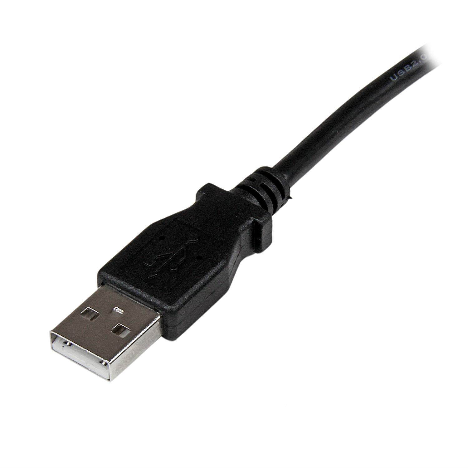 1m USB 2.0 A to Right Angle B Cable Cord - 1 m USB Printer Cable - Right Angle USB B Cable - 1x USB A (M), 1x USB B (M)