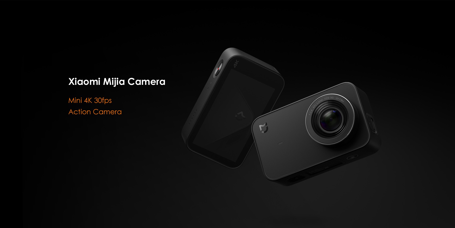 Xiaomi Mijia 4K 30fps Sports Action Camera 145 Degree Wide Angle Six-axis EIS with 2.4 inch Touch Screen, Black