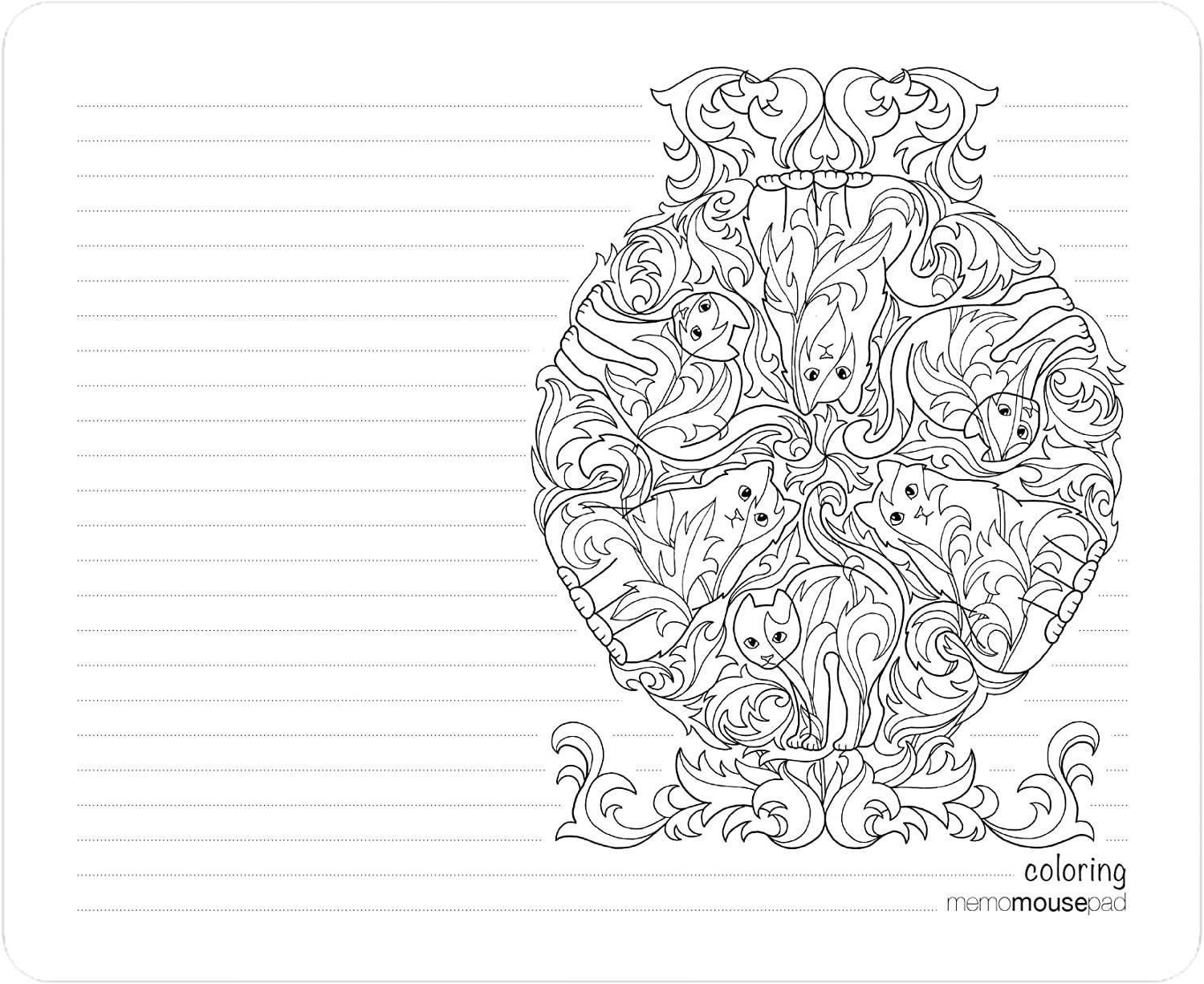 Action Coloring Mousepad &bull; Garden Paths &bull; Pages for Notes and Coloring with Illustrations by Kathryn Marlin