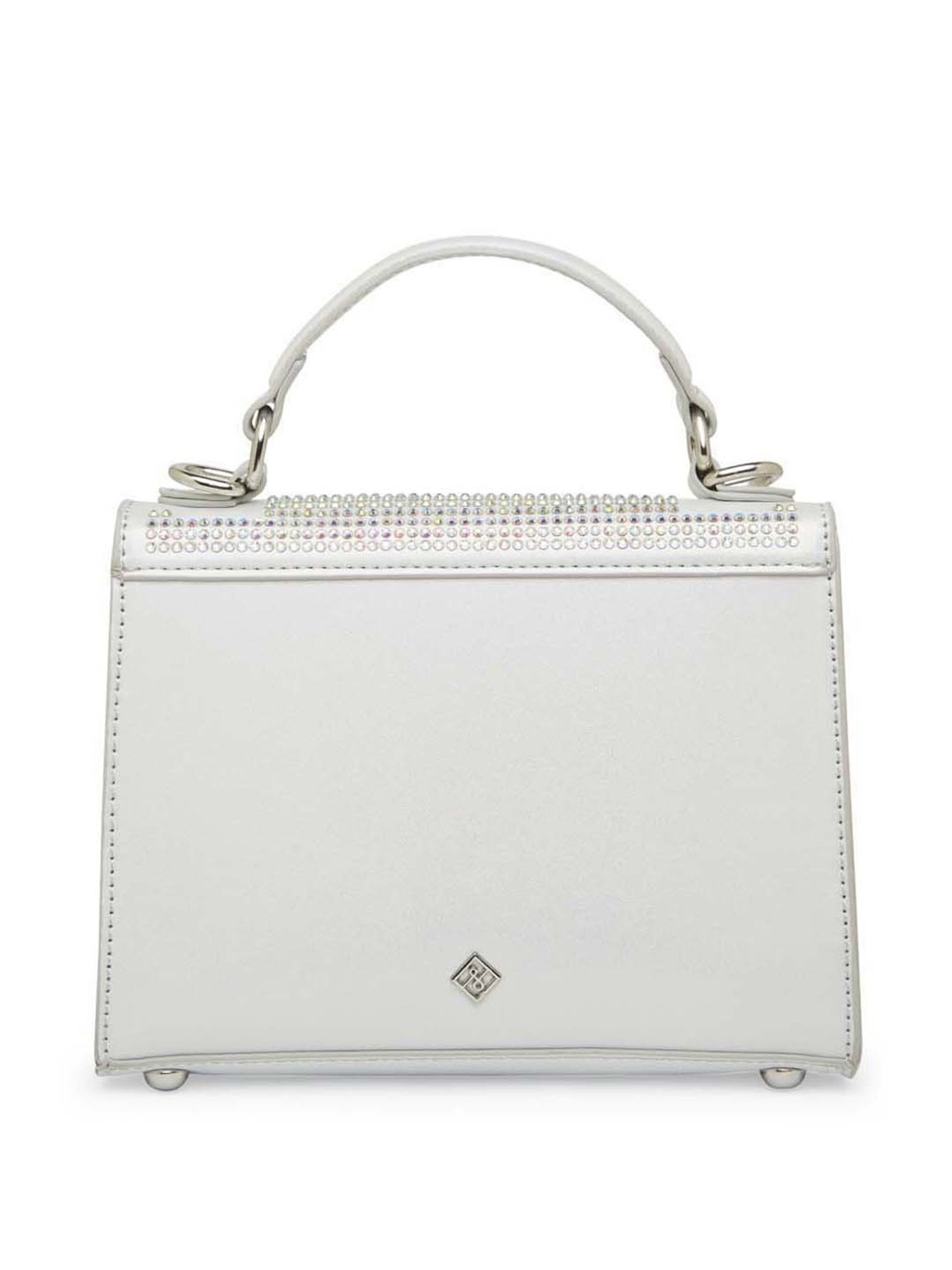Call It Spring BULLETPROOF100 White Embellished Medium Satchel Handbag