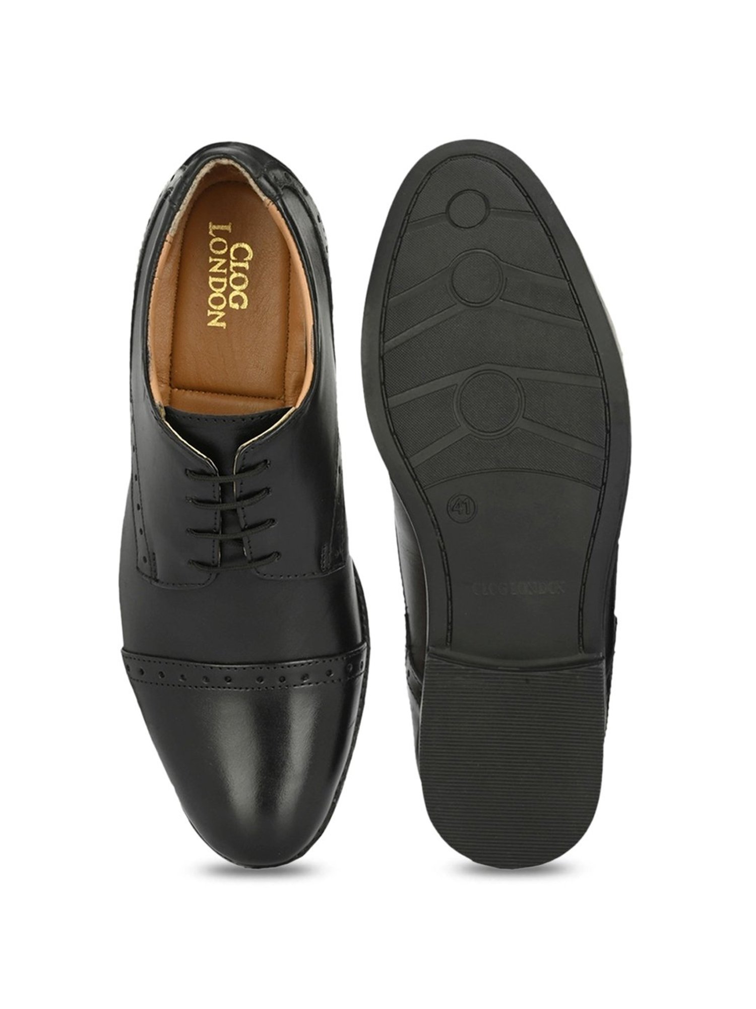 Clog London Men's Black Derby Shoes