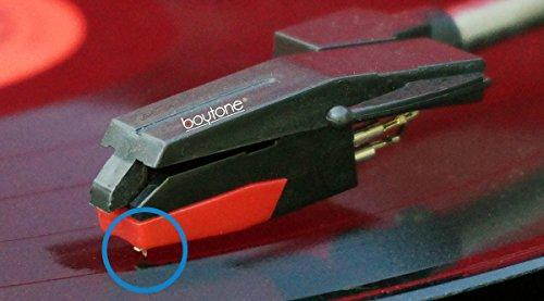 Boytone Pack of 2, Sapphire Tipped Ceramic Replacement Needle for Turntables