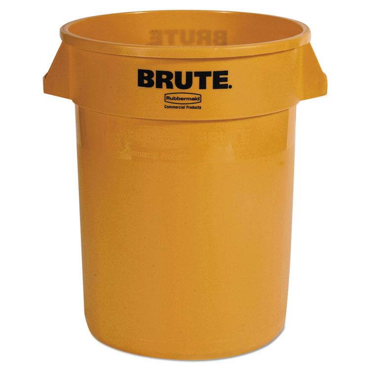 Rubbermaid Commercial 2632-YEL 32Gal Without Lid Brute Container Trash Can Yellow, 1 Each