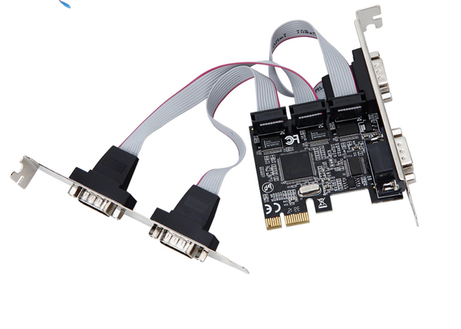 PCI express 4 ports Serial PCI-e 1x card Multi RS232 DB9 COM port PCIe I/O riser expansion card