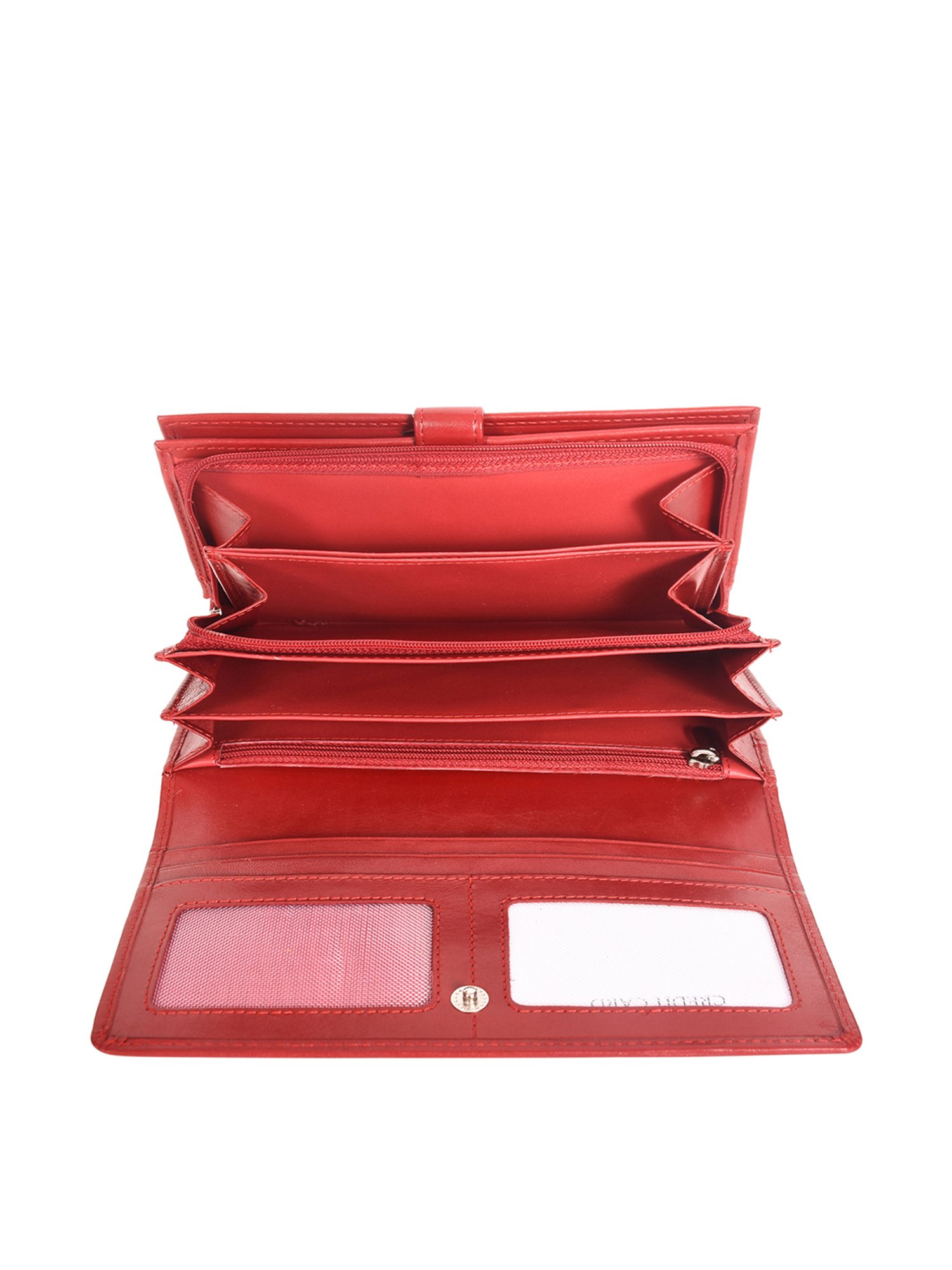 SASSORA Red Solid Rfid Wallet for Women