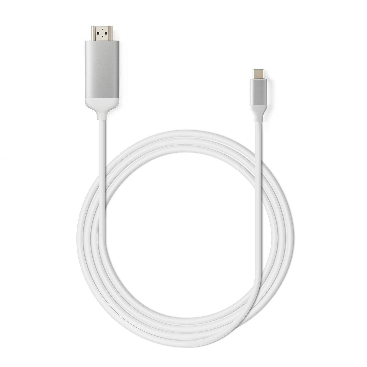 MINIX NEO C-4K USB-C to 4K@60Hz HDMI Cable  Thunderbolt 3 Compatible,( 6FT/180cm)  support Windows, Mac and Chrome OS, Compatible with 720p HD and Full 1080p ,Gray/Silver