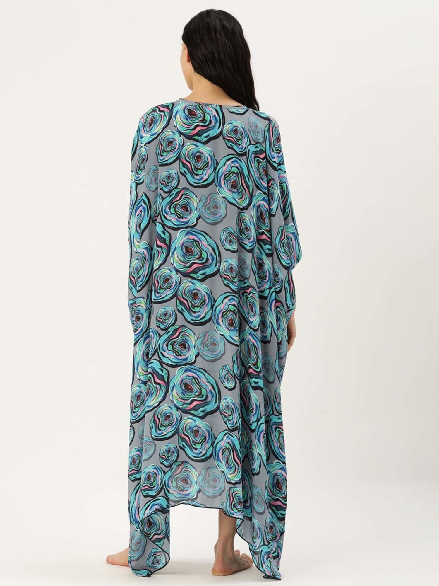 Clt.s Grey Floral Print Kaftan