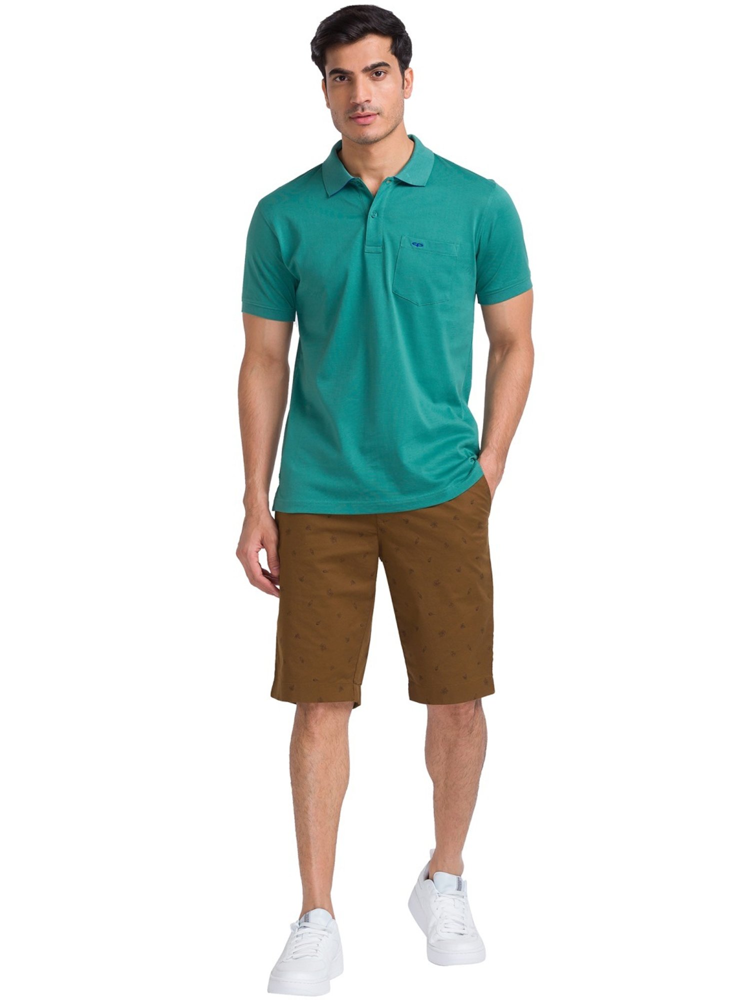 ColorPlus Brown Contemporary Fit Printed Shorts