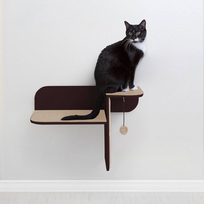 Hauspanther Step Perch Cat Scratcher - Espresso