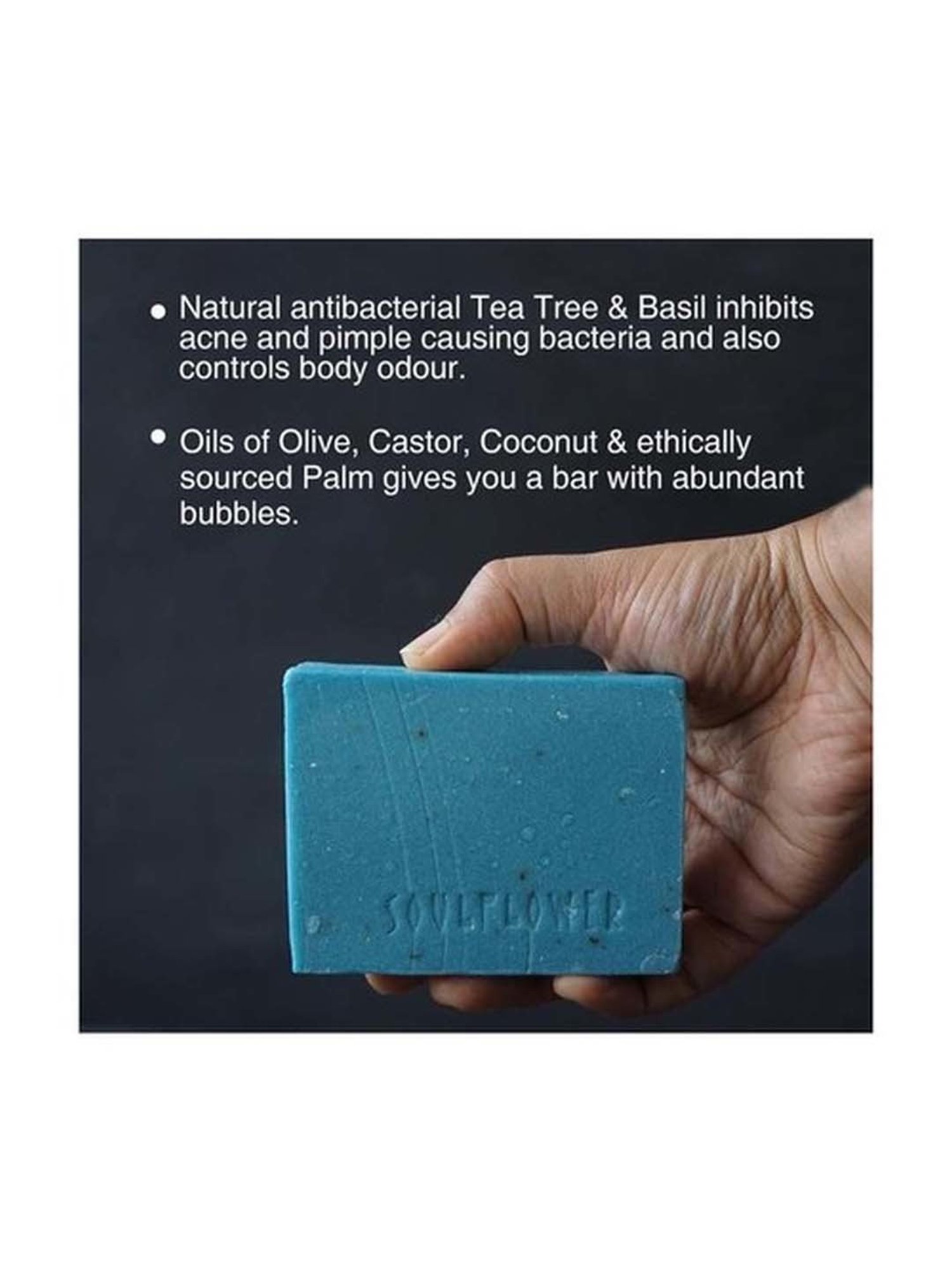 Soulflower Pure Tea Tree Soap - 150 gm