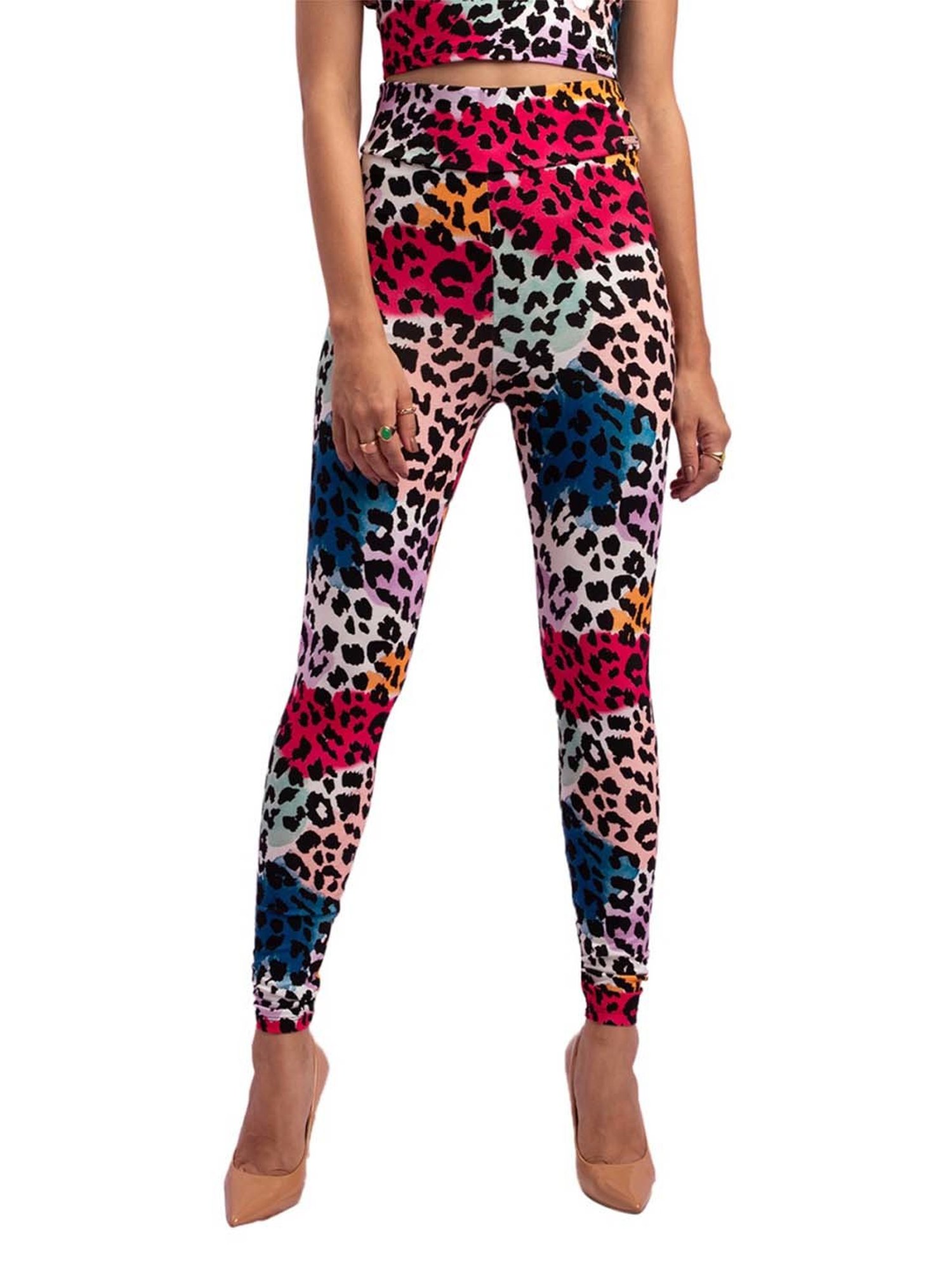KENDALL + KYLIE Multicolored Cotton Printed Leggings