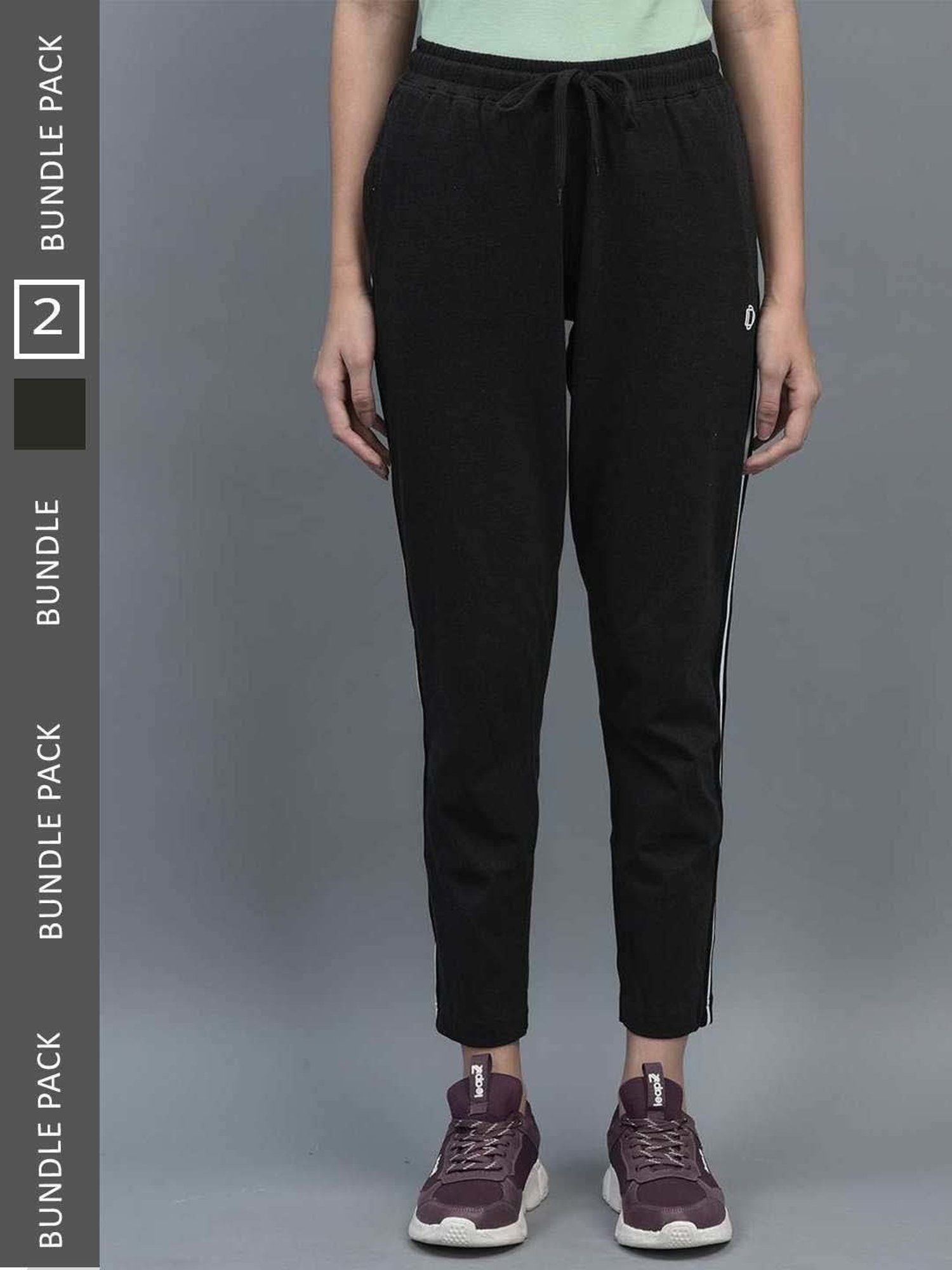 Dollar Black & Green Cotton Track Pants - Pack Of 2