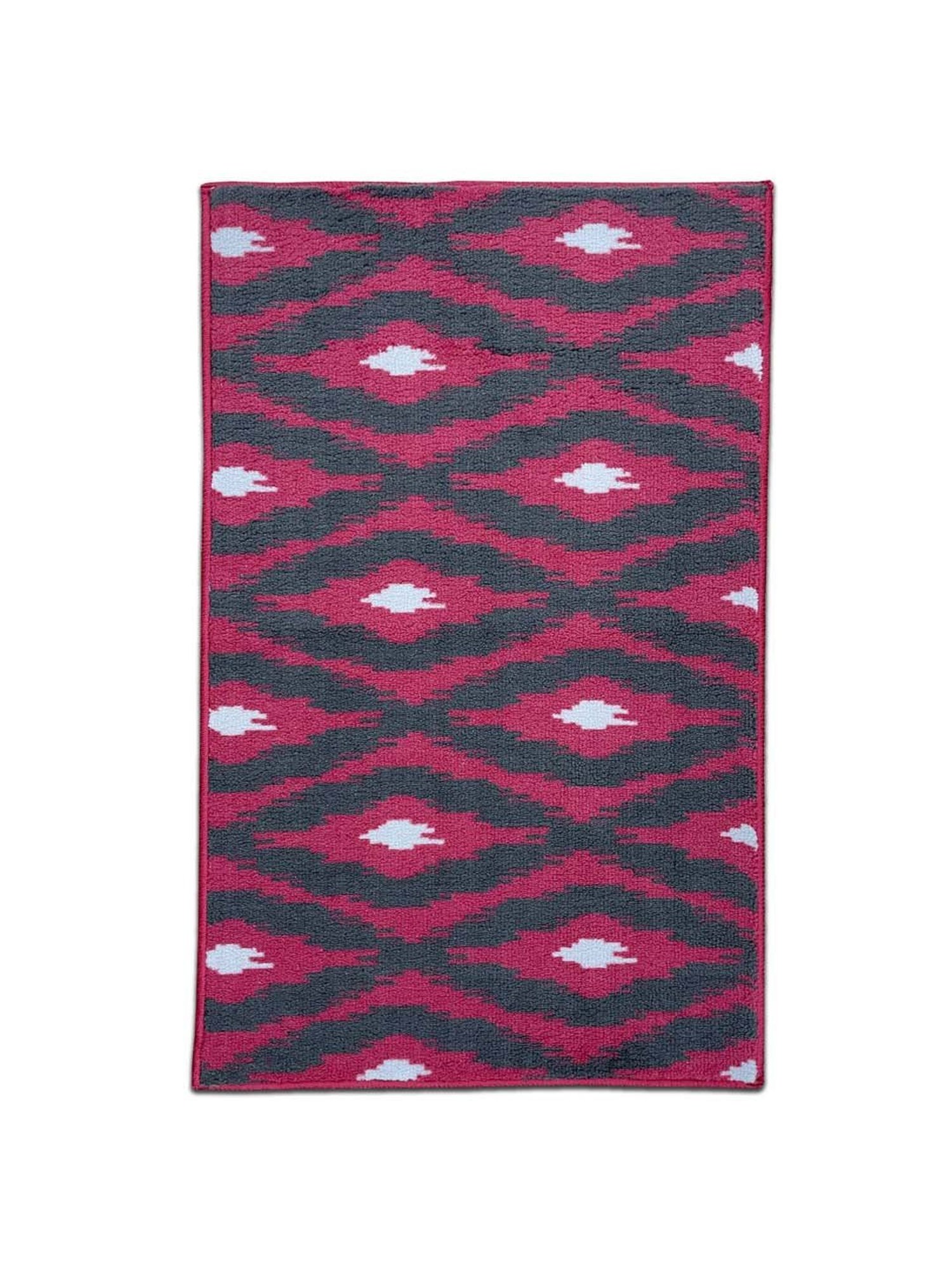 Welspun ETHAN Red & Grey Polyester 1306 GSM Large Foot Mat