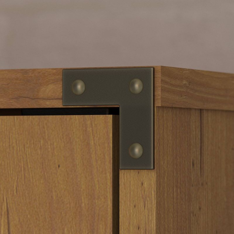 Ironworks Audio Storage Cabinet Vintage Golden Pine - Kathy Ireland Home