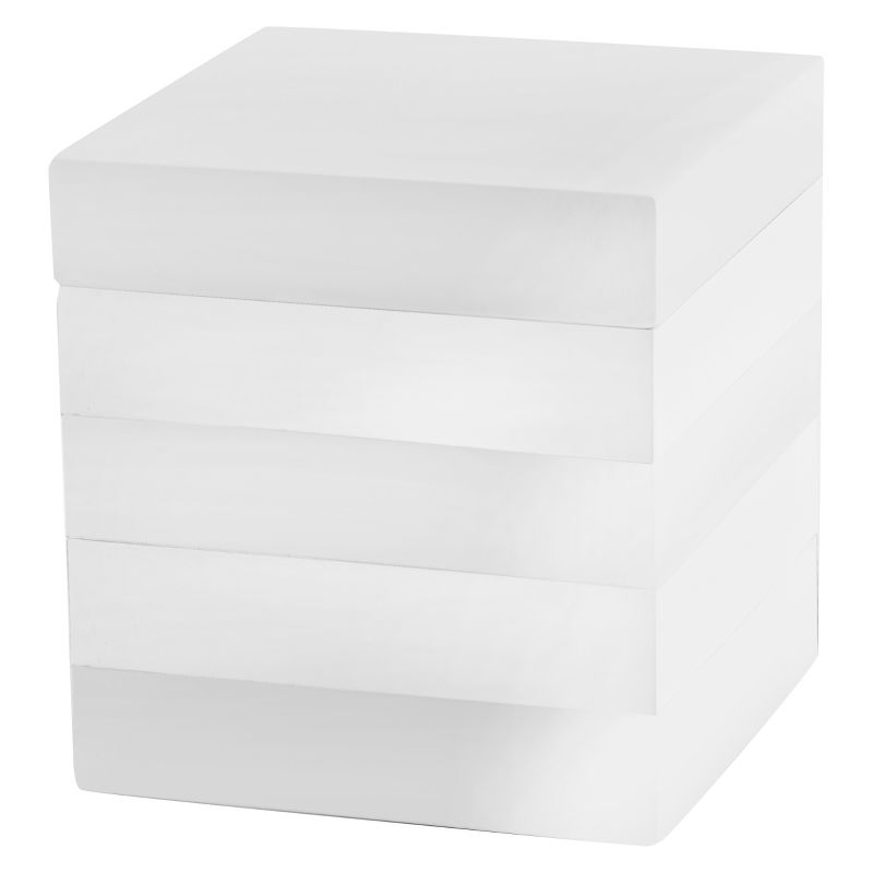 Lacquer Stripe Cotton Jar - White - Cassadecor