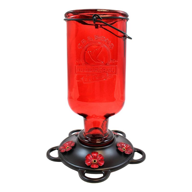 Droll Yankees More Birds Elixir Hummingbird Feeder - Red/Bronze