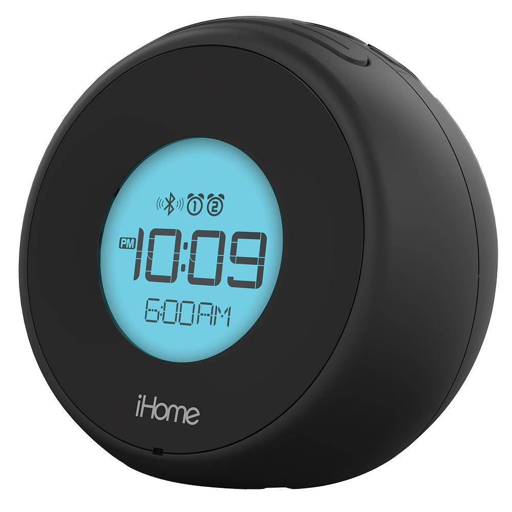 iHome iBT18BC Bluetooth Dual Alarm Clock with Speakerphone & USB (Black)