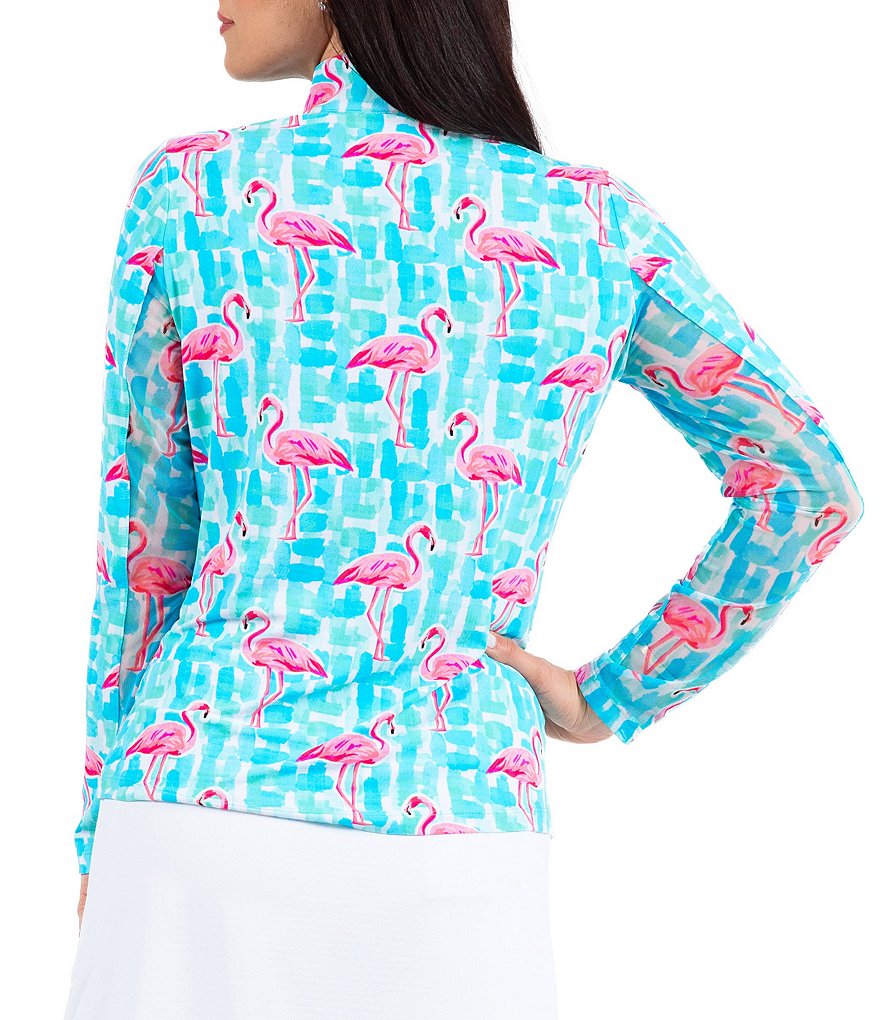IBKUL Elsa Print Long Sleeve Mock Neck Top