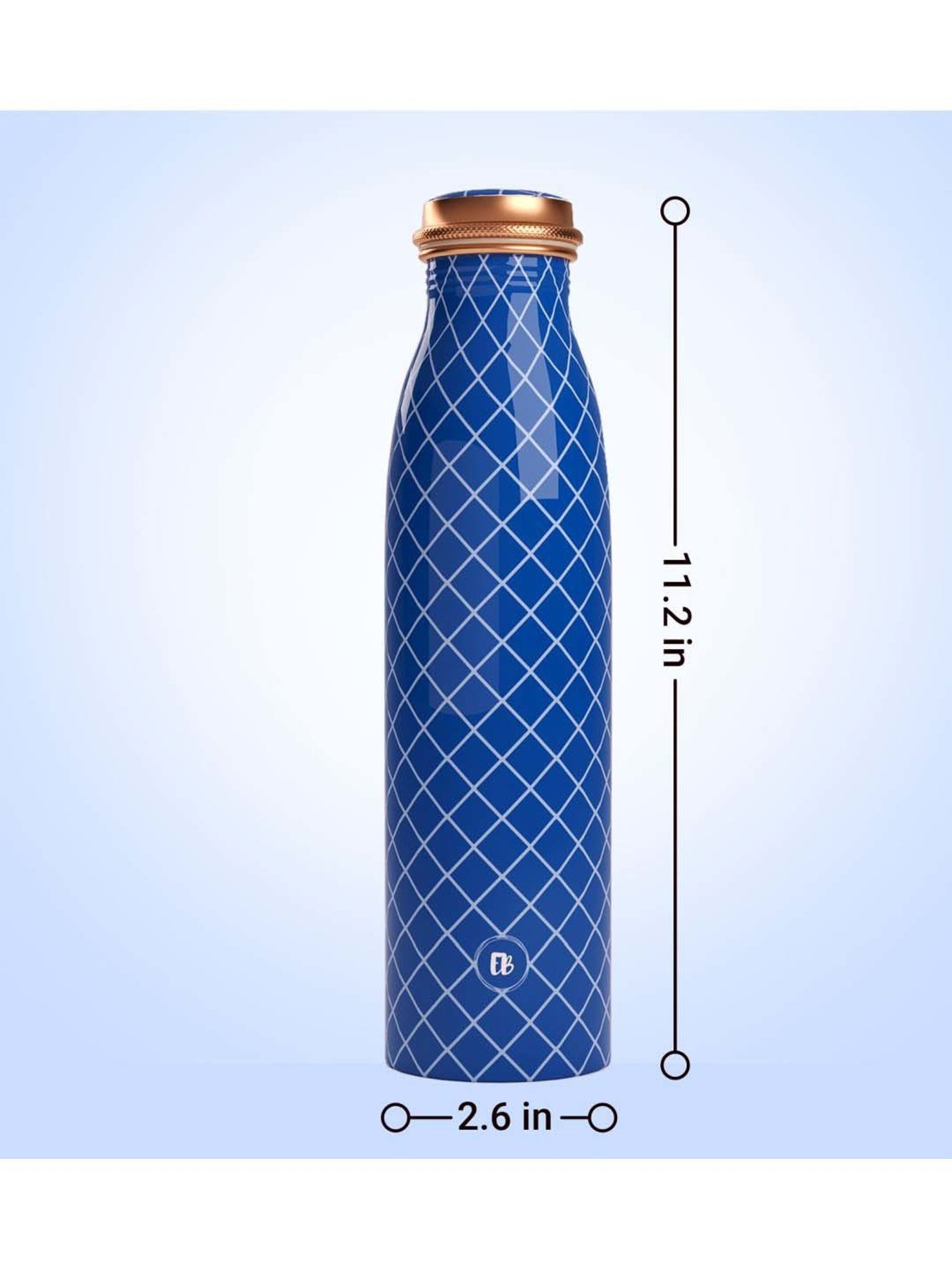 Everything Beautiful Blue Copper Water Bottle - Seamless (0.95 L)