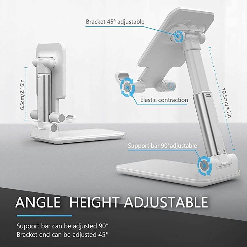 Phone StandAngle Height Adjustable Phone Stand for DeskFully Foldable Phone Holder StamdCradleDockTablet StandCompatible with All Mobile Phone