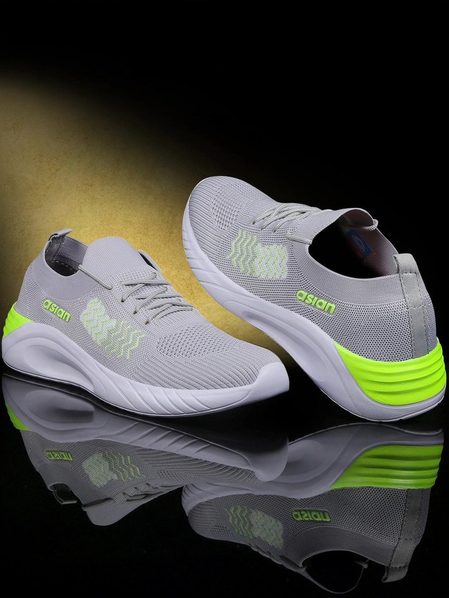 Asian Men's Grey Running Shoes