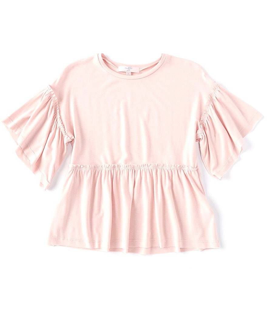 Moa Moa Big Girls 7-16 Gathered-Sleeve Pleated Top