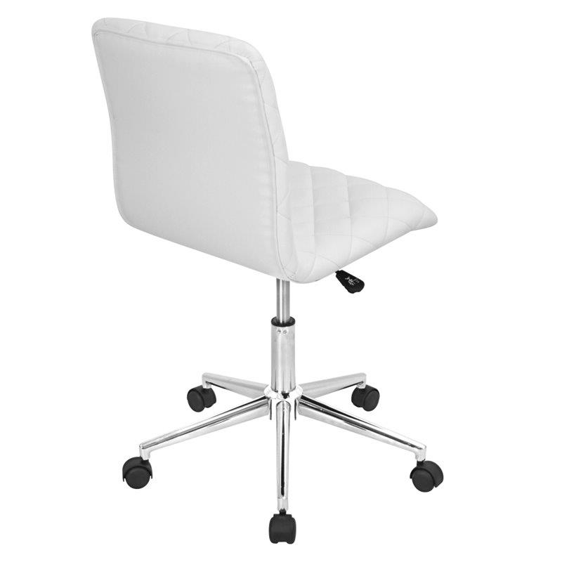 Lumisource Caviar Swivel Office Chair in White